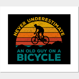 Never Underestimate An old Guy On A Bicycle - Christmas Gift Idea Posters and Art